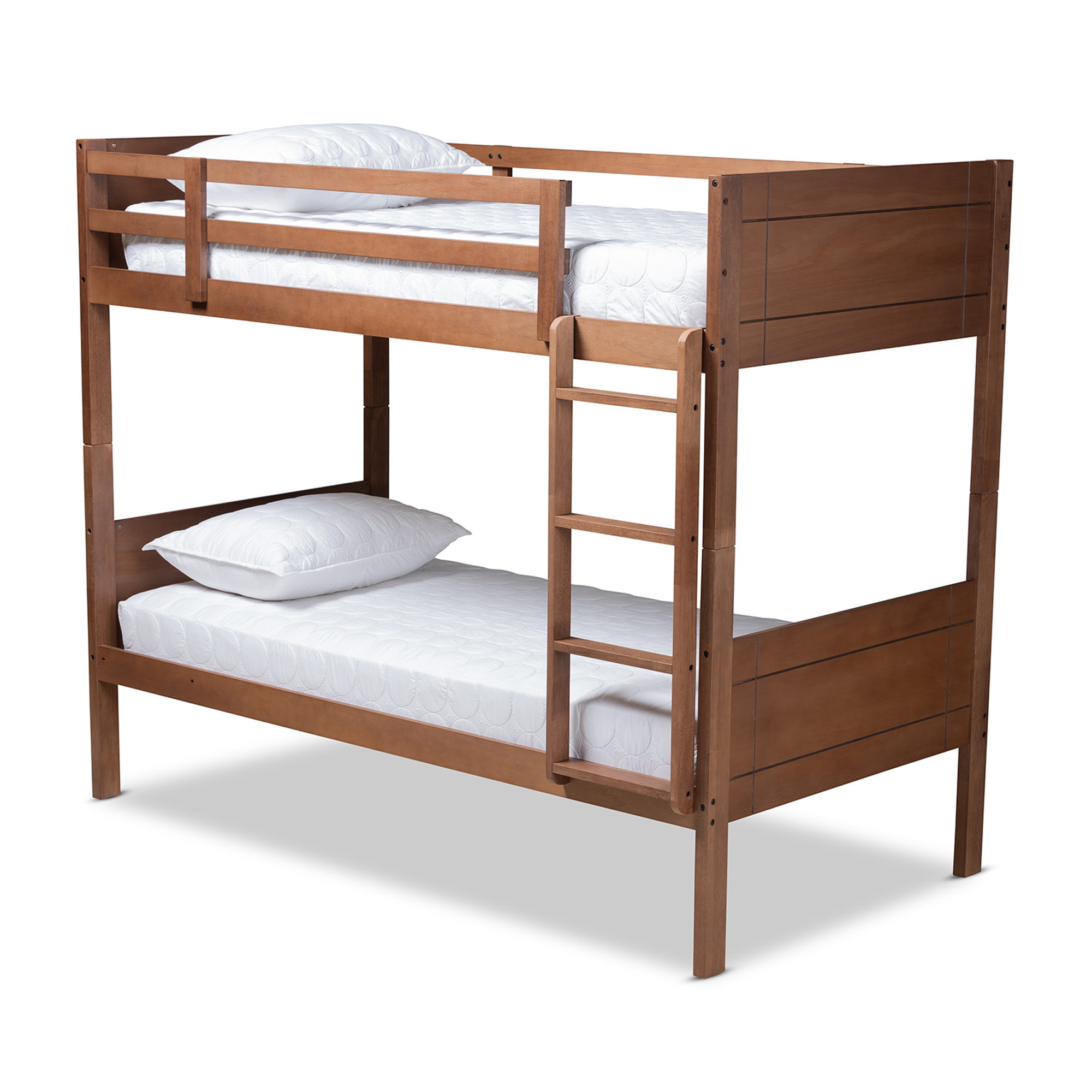 Baxton Studio Elsie Modern and Contemporary Walnut Brown Finished Wood Twin Size Bunk Bed